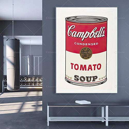 Bilder,Poster,Gemälde,Pop-Art Andy Warhol Leinwand Kunst Poster Und Drucke Küchenthema Leinwand Gemälde An Der Wand Kunst Bild Wohnzimmer Dekoration, Poster Art Deco,Wanddeko - 50X70Cm