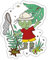 Spreadshirt Die Olchis Classic Im Dschungel Sticker, max. 10 x 10 cm, 10 x 10 cm, Mattweiß
