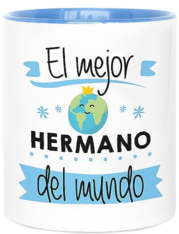 LA MENTE ES MARAVILLOSA - Taza de Cerámica con Frase |El Mejor Hermano del Mundo| 330 ml Regalo Original para Hermano, Taza de Café y Té