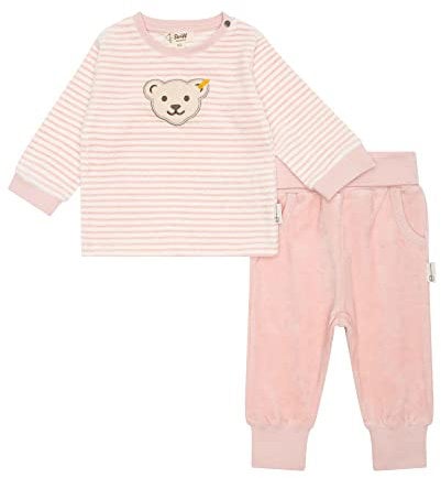 Steiff Unisex Baby Set Hose + Sweatshirt, Silver PINK, 74