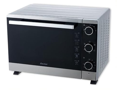 SAUTER SMF30MX – Mini four Multifonction – Capacité 30L – 5 positions de cuisson – 1500W – Chaleur tournante – Accessoires : Tourne broche lèchefrites, grille et pince – Silver