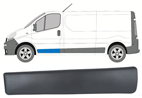 EasyParts Side door moulding panel strip - car protector trim replacement with clips for Renault Trafic, Vauxhall Vivaro, Nissan Primastar/for all design models from 2001 to 2014, Black grey