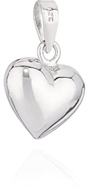 NKlaus mini pendentif coeur classique 925 argent brillant 11x10mm petit coeur massif amulette 9784