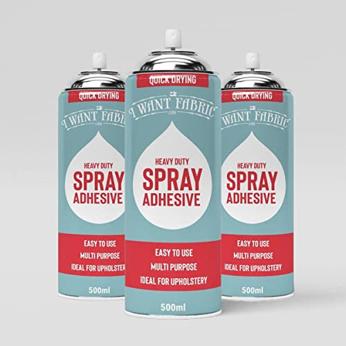 12 x 500ml Multipurpose Heavy Duty Contact Spray Adhesive Waterproof Quick Drying Quick Sealing - Ideal for Carpet, Floors, Fabric, Upholstery, Foam, Vinyl, Car Headlining