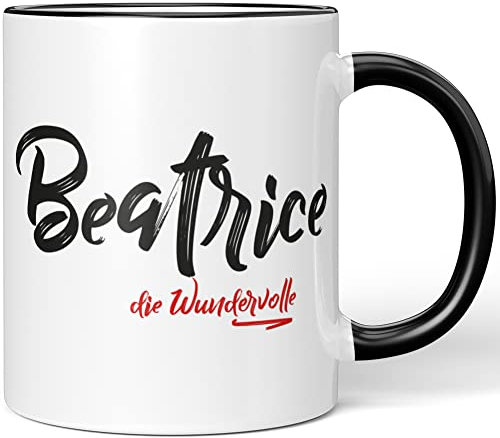 JUNIWORDS Tasse, Beatrice, die Wundervolle, Schwarz (5215067)