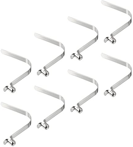 PATIKIL 8x5.5mm Kayak Paddle Snaps, 8Pack Pole Push Button Spring Clips Steel Hollow Button Locking Tube Single Pin for Camping Awning Tent Pole