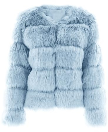 ZhuiKun Women's Faux Fur Coat Short Artificial Fur Overcoat Solid Thick Outerwear Shaggy Parka Cardigan Jacket - Style 21, L