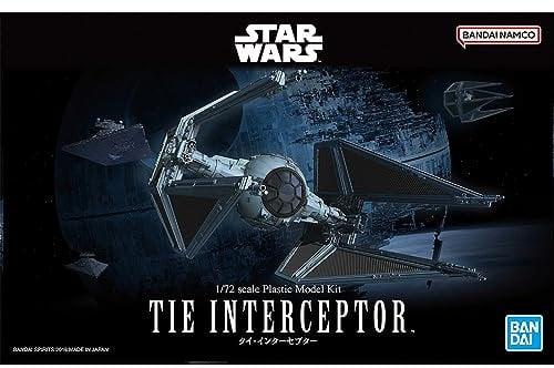 Revell Modellbausatz BANDAI TIE Interceptor I Detailreicher Star Wars Bausatz I Maßstab 1:72 I für Kinder und Erwachsene ab 13 Jahren