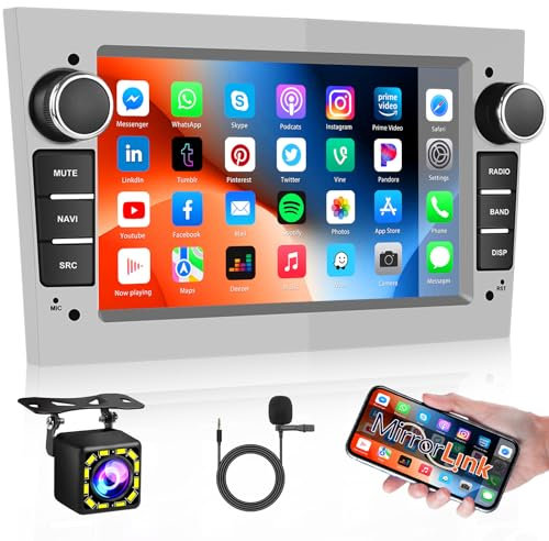 Hikity 1+32GB Android Autoradio 2 Din mit Navi für Opel Astra Corsa Antara, 7 Zoll Touchscreen Radio mit WiFi Bluetooth Freisprecheinrichtung FM RDS Mirror Link SWC USB Rückfahrkamera Dashcam