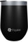 Flaskie Reusable Travel Coffee Cup 354 ml (12oz) | Premium Double Walled Stainless Steel Mug | Vacuum Insulated | Silicone Seal Lid | Leakproof & BPA Free | Keeps Tea & Coffee Hot for 4 Hrs (Black)