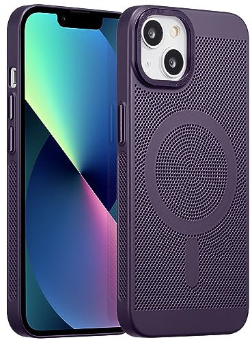 ZCDAYE Magnetic Case for iPhone 14, Cooling Gaming Case Support Wireless Charging, Hard PC Slim Fit Anti-Drop Heat Dissipation Protective Cover for iPhone 14 (6.1 inches), Dark Purple
