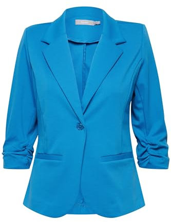 fransa FRZablazer Damen Blazer Kurzblazer Jacke mit Stretch geraffte Ärmel mit Taschen, Größe:L, Farbe:Daphne (184045)