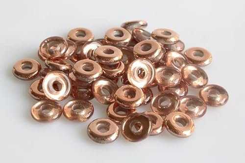 30pcs Demi Round O-Bead Circular Spacer Beads 8 mm, Crystal Rose Gold Capri (30-27101), Bohemia Crystal Glass, Czechia 11144003