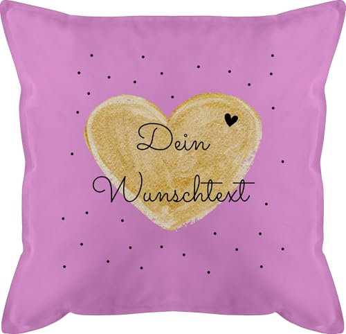 Kissen 50x50 - Aufdruck selbst gestalten - Dein Wunschtext I Geschenk personalisiert Weihnachten I Vatertag I Muttertag I Geburtstag - 50 x 50 cm - Pink - pärchenkissen muttertagskissen