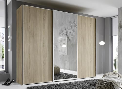 Staud Schwebetürenschrank 3-türig Sinfonie Plus H240 x B249 Sonoma Eiche Innenausstattung-Sets Premium