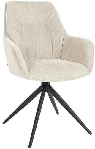 CLP Esszimmerstuhl Jules I Schwenkbarer Polster-Stuhl Mit Stoff-Bezug, Farbe:Creme