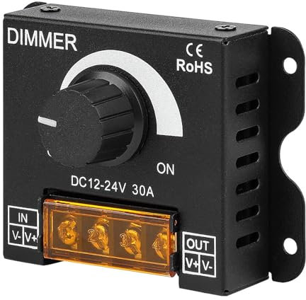 DC 12V-24V 30A LED Dimmer PWM, luminosità regolabile per strisce luminose a LED a striscia singola di colore