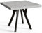 Quadratischer Esszimmertisch RICO, ausziehbarer Tisch, Größe: 100-200X100X77 cm, Wohnzimmertisch Farbe: Graphit, mit Holzbeinen in Farbe Schwarz