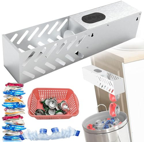 ZILOOK 12/16oz Electric Metal Can Crusher, Automatic Can Crusher For Recycling, One Click Cycle/Stainless Steel, For Aluminum Gas, Soda, Beer Cans, Plastic Water Bottles