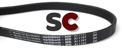 SC Solocorreas - Correa lavadora compatible (1197J5 / 1197 PJE/EL 1197 J5 / EPJ 1197/1197 J5 MAEL/PJ 1197)