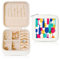 GSGCSBYMLG Cocktail Glasses and Wine Bottles printed Square Leather Jewellery Box Jewellery Storage Box Portable Jewellery Box