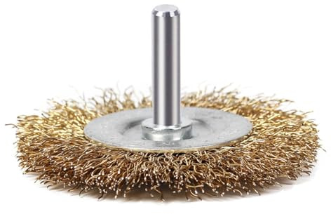 Lot de 10 brosses métalliques revêtues de laiton pour nettoyer la rouille, enlever la peinture, nettoyer le bois (50 mm)