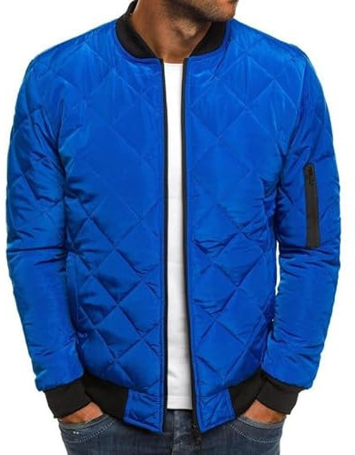 Ruamilyy Bomberjacke Herren Diamant Gesteppt Herbst Winter Rib Varsity Leichter Mantel Herren Flugbomber Diamant Steppjacke Winter Warm Gepolsterte Mäntel Outwear