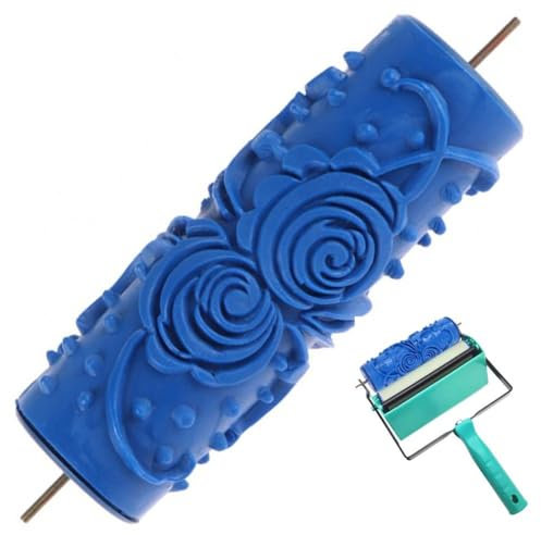 Lpitoy Rouleau À Peinture À Motifs 15x4.5cm, Rouleau en Caoutchouc Décoratif, Rouleaux en Caoutchouc Texturés, Brosse À Pochoir pour Texture Murale, pour Plafond De Meubles