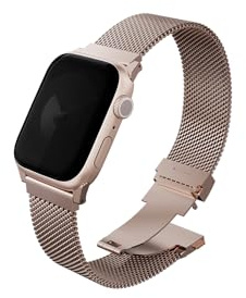 UNIQ Dante Pro selbstverstellbares Mesh-Armband aus Stahl, kompatibel mit Apple Watch 49/46/45/44 mm (Metallic Rose)