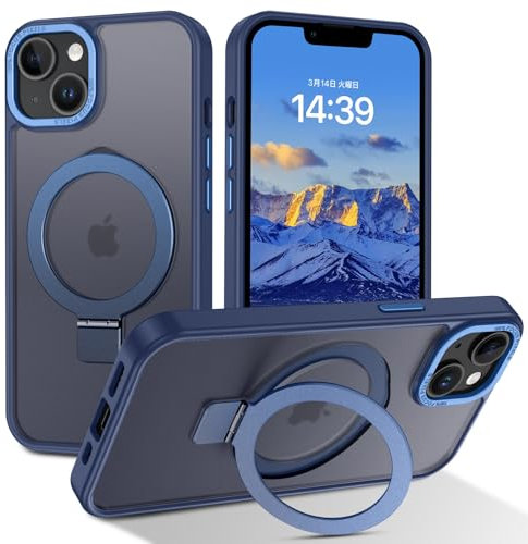 BENTOBEN Hülle für iPhone 13 Mini Mag-Safe mit Ständer, [Magnetisch Ständer Ring] Matt Kabellos Dünn TPU Bumper Cover Case Handyhülle iPhone 13 Mini 5.4, Schwarz