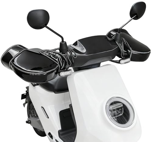 7JI Guanti da Manubrio per Moto Universale, Manicotto da Manubrio Antivento Impermeabile, guanti da manubrio con coulisse antivento Coprimanubrio universale invernale con Strisce Riflettent