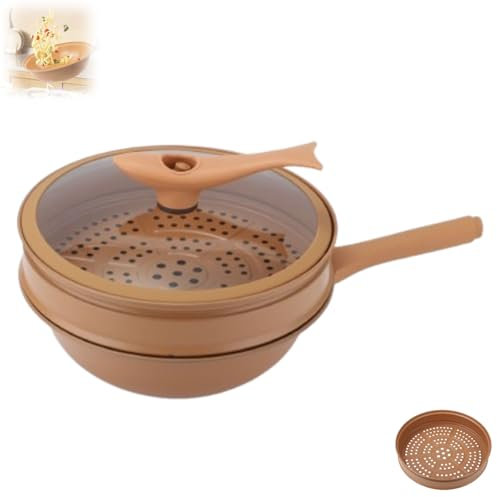 Titanium Micro-Pressure Clay Non-Stick Health Cooker, Multifunctional Pottery Clay Non-Stick Pressure Pot, Home Cooking Pan for Stir-frying, Steaming, Stewing, and Deep-frying, (A)