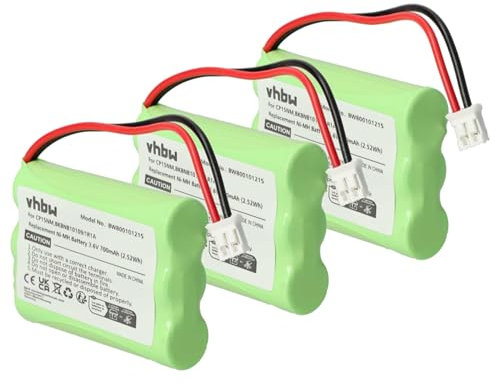vhbw 3x Battery compatible with Motorola MBP30 Wireless Landline Phone (700 mAh, 3.6 V, NiMH)