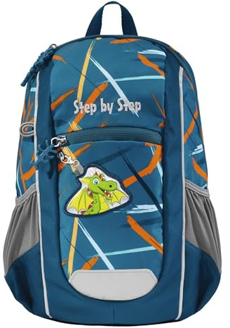 Step by Step Rucksack-Set KIGA Maxi „Dragon Milo“, blau | separates Innenfach, ergonomisch, höhenverstellbarer Brustgurt, für KITA, Kindergarten, Freizeit, ab 3 Jahren, 10 l