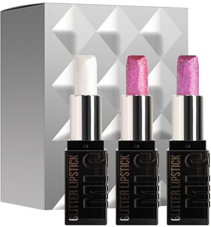 Rouge à Lèvres Pailleté 3 Pièces Brillant Labial Beauté