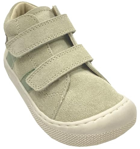 Naturino Barfußschuhe Suede/Velours Leder mit Glattleder STR. & Klett * SABBY (Stone Leaf, EU Schuhgrößensystem, Kleinkind, Numerisch, M, 23)