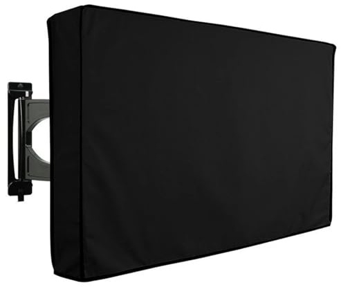 LOVSSU 22 a 75 Caja de TV beige negra Oxford 600D la sobrecubierta pantalla al aire libre(Black,30X32inch)