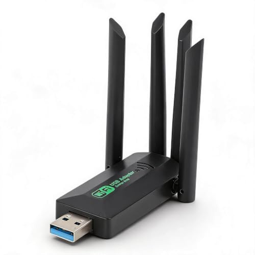 SENECESLI Adaptador WiFi USB de 1200Mbps, Adaptador de Red Inalámbrico USB 3.0, 4 Antenas, Plug and Play, Tarjeta WiFi de Doble Banda 2.4G 5G para Computadora de Escritorio PC Portátil