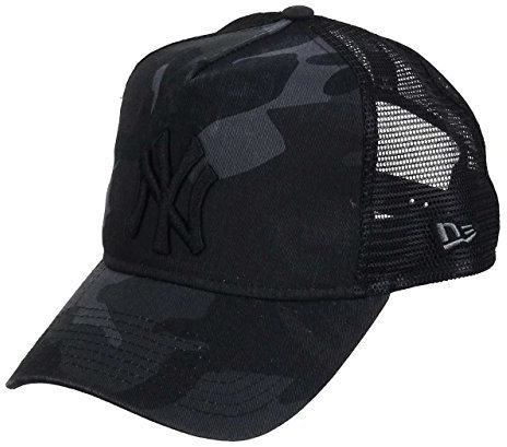 New Era New York Yankees Adjustable A Frame Trucker Cap Washed Camo Dark Camouflage - One-Size