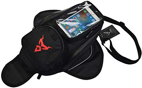 Enjoyall Motorrad Tanktasche, Wasserdichter Oxford Motorrad-Heck-Tasche Tankrucksack,universell, Einfache Montage，Schwarz