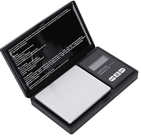 Wifehelper Báscula Digital De Bolsillo, Mini Báscula Inteligente Portátil De Alta con Pantalla Led para Joyería Cocina Drogas Café(1000g/0.1g)