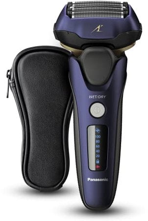 Panasonic ES-LV67 Elektrorasierer für Herren, nass und trocken, 5 Klingen, Marineblau und Schwarz, 2-poliger UK-Stecker