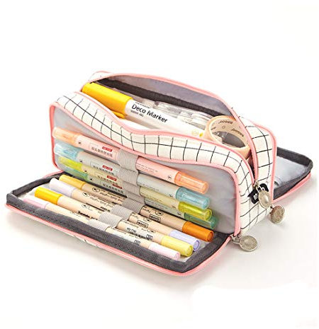 Oyachic Federmäppchen,3 Fach Pencil Cases,Federtaschen Mäppchen,Etui Stifte,Großes Schreibwarenbeutel,Bleistift Beutel für Schule & Büro