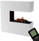GLOW FIRE Wasserdampf Kamin Schiller (Standkamin) - Elektrokamin mit realistischen LED 3D-Flammen, Knistereffekt & Fernbedienung, 120x120x37 cm - Opti-Myst 500 Elektro Kamin mit Holz-Deko, Weiß