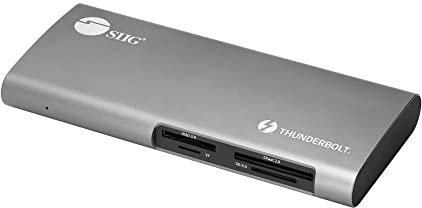 SIIG Station d'accueil Thunderbolt 3 8K avec 40 Gbit/s, charge 60 W, simple 8K ou double 4K @ 60 Hz pour DisplayPort pour Windows et Mac, lecteur de carte XQD/SD/CFast/TF, DP 1.4, comprend un câble