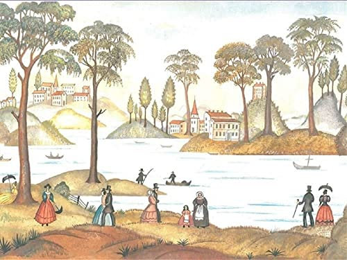 Melody Jane Dolls House Scenic Williamsburg Miniature Print Wallpaper 1:12 Scale