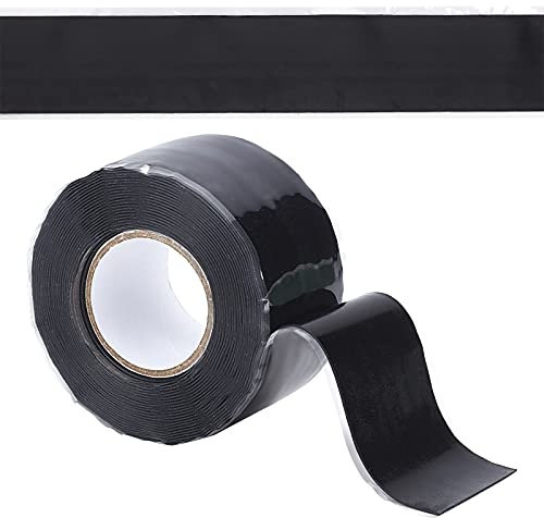GORGECRAFT Nastro In Silicone Autofondente Nastri per Manubrio Bici Manopole Sigillanti per Biciclette Antiscivolo Resistenti All'Usura Accessori Avvolgimento Barre Cavi Elettrici Bici Da Strada(Ner