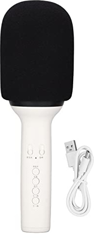 Restokki Microphone karaoké Bluetooth sans Fil Micro karaoké Multi-Portable Microphone karaoké sans Fil avec lumière LED pour Smartphone PC(Blanche)