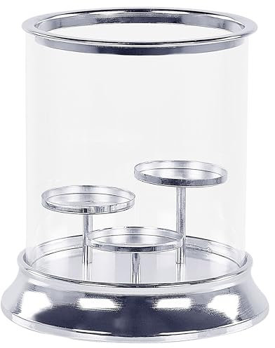 Dreifacher Kerzenhalter Silber im Glamour-Stil 24 cm Cilegon