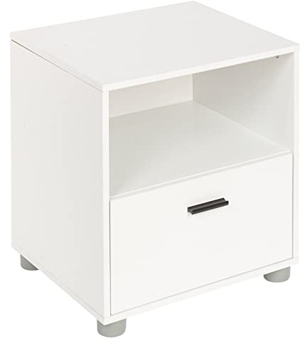 URBNLIVING White Wooden Bedroom Furniture Cabinet Chest of Drawers Dressing Table Wardrobe - 1 Draw Cabinet